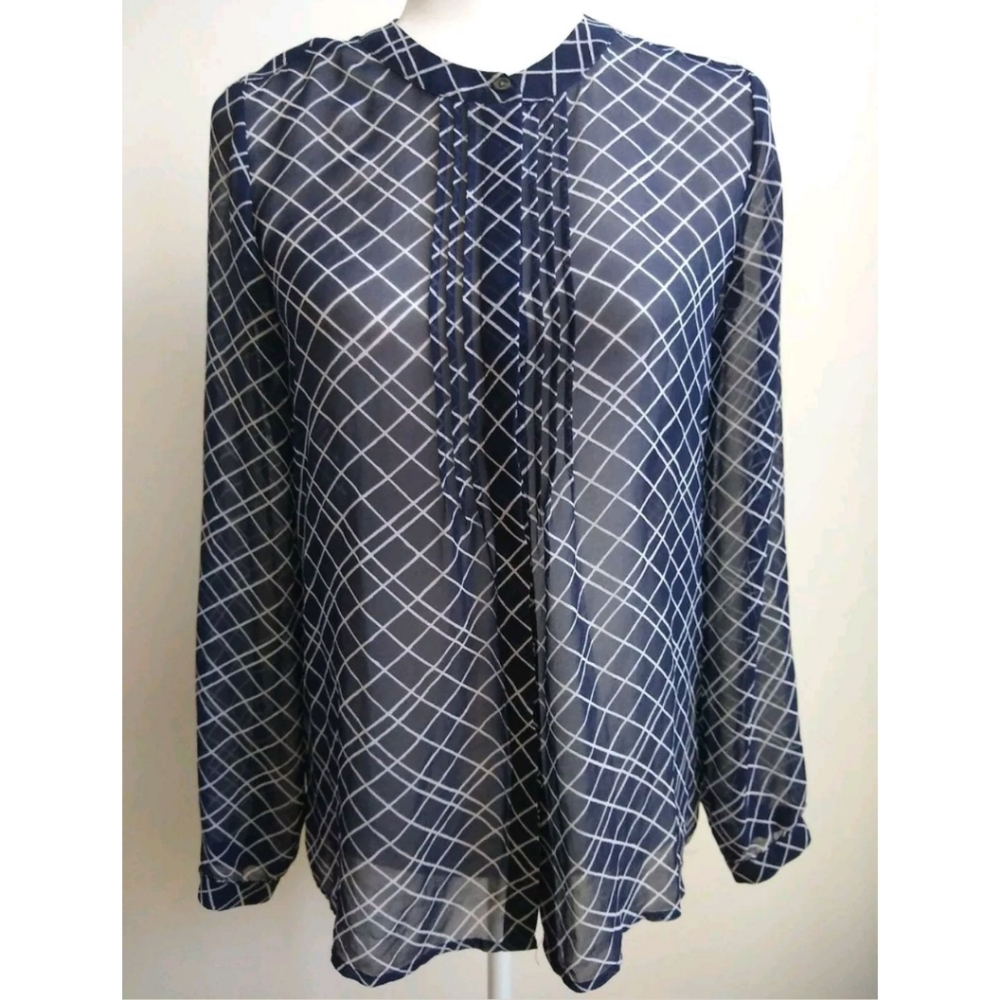 Button down sheer navy XS Work Wear, pull
